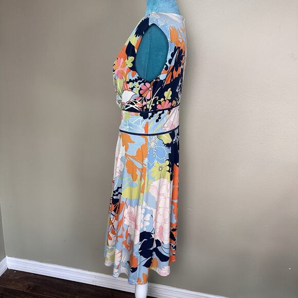 London Times Women 12 knee length Stretch Retro 70s Colorful Excellent! - Picture 8 of 15